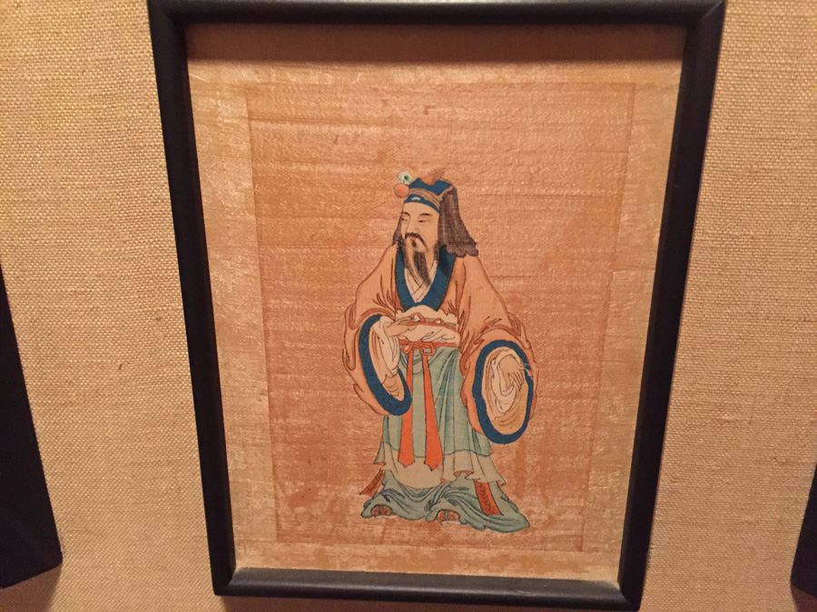 Large Grouping Of 8 Asian Paintings With Detailed Descriptions Of Each Painting On Back [Photo 13]