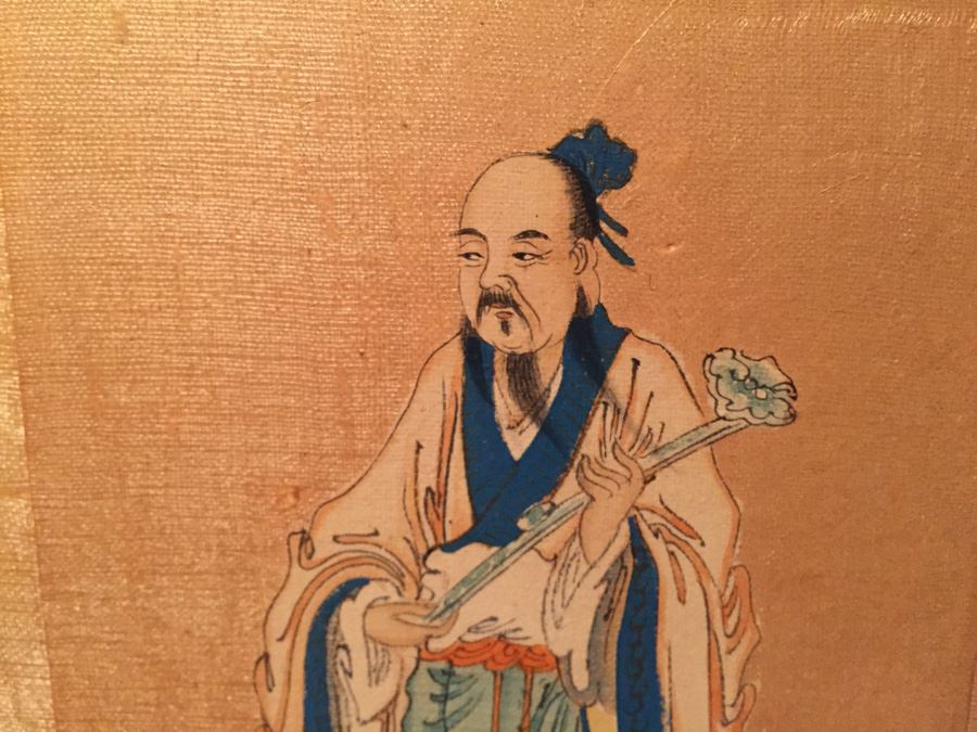 Large Grouping Of 8 Asian Paintings With Detailed Descriptions Of Each Painting On Back [Photo 10]