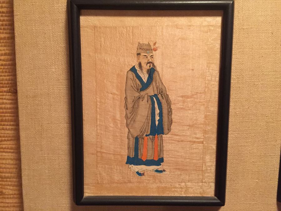 Large Grouping Of 8 Asian Paintings With Detailed Descriptions Of Each Painting On Back [Photo 17]