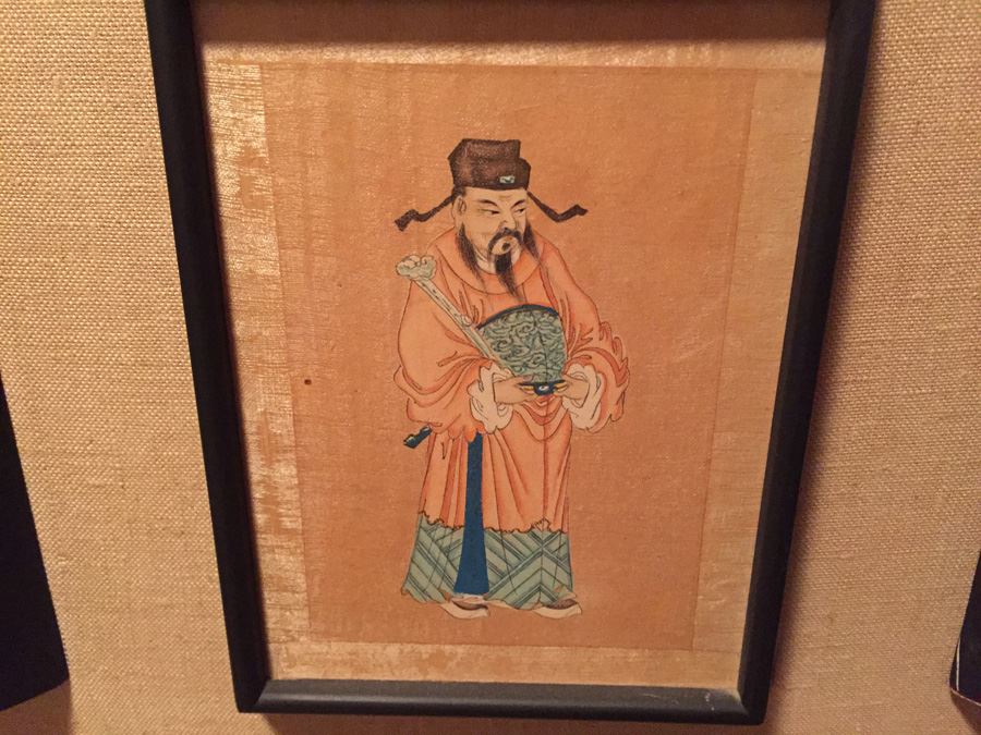 Large Grouping Of 8 Asian Paintings With Detailed Descriptions Of Each Painting On Back [Photo 3]