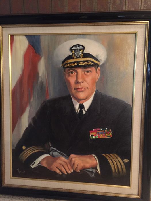Original Framed Naval Portrait Signed By Artist [Photo 1]