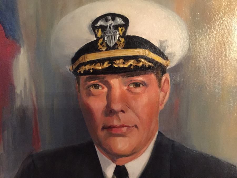 Original Framed Naval Portrait Signed By Artist [Photo 2]