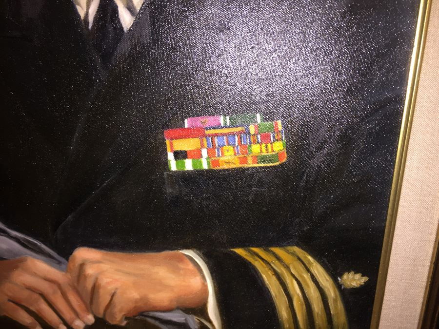 Original Framed Naval Portrait Signed By Artist [Photo 5]