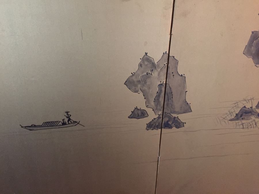 Large Gold Hand Painted Silk Screen Signed By Artist [Photo 13]