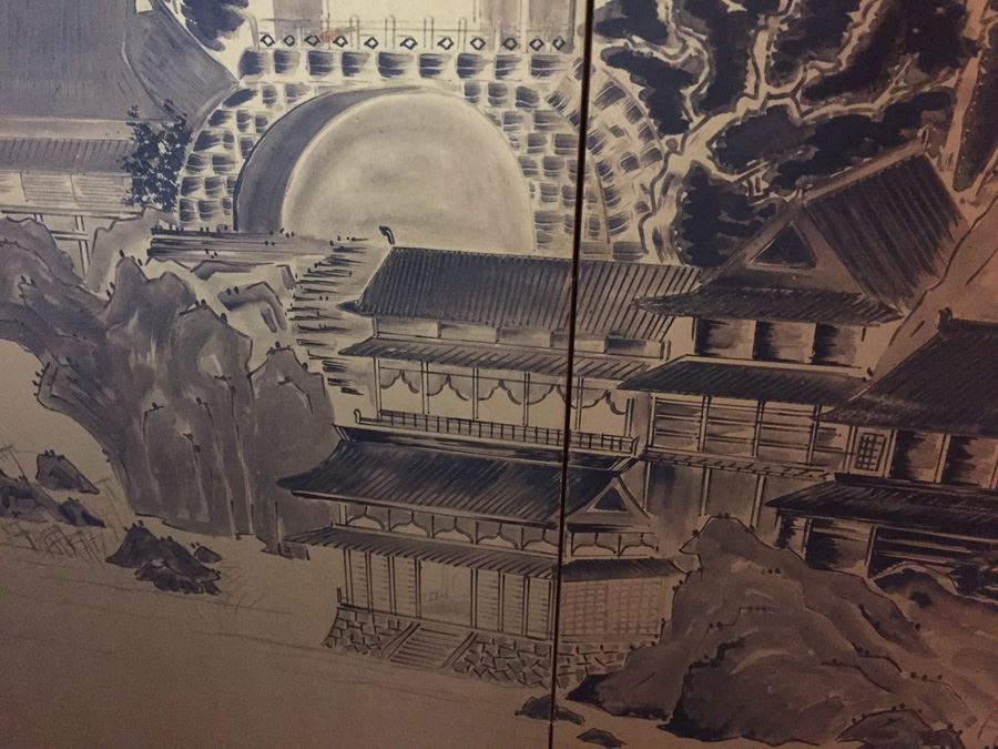 Large Gold Hand Painted Silk Screen Signed By Artist [Photo 11]