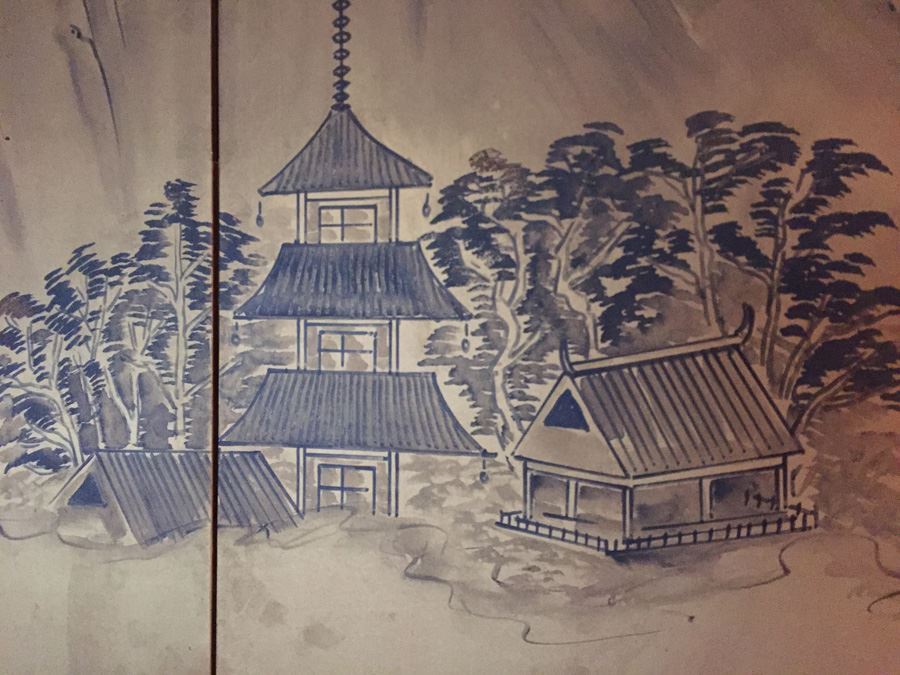 Large Gold Hand Painted Silk Screen Signed By Artist [Photo 8]