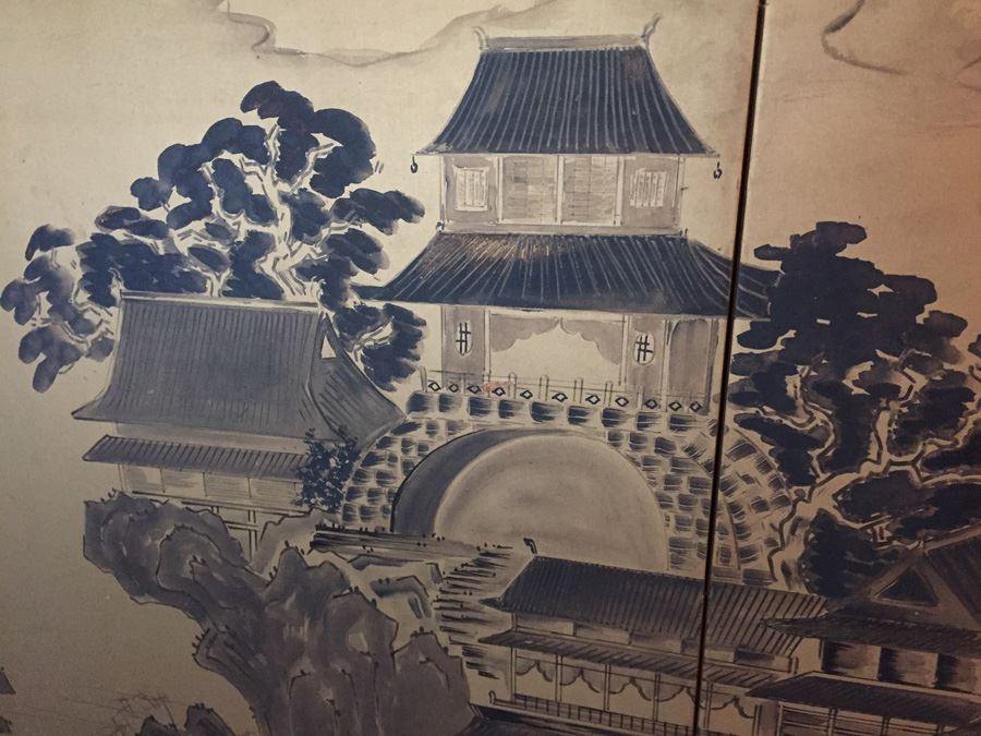 Large Gold Hand Painted Silk Screen Signed By Artist [Photo 10]