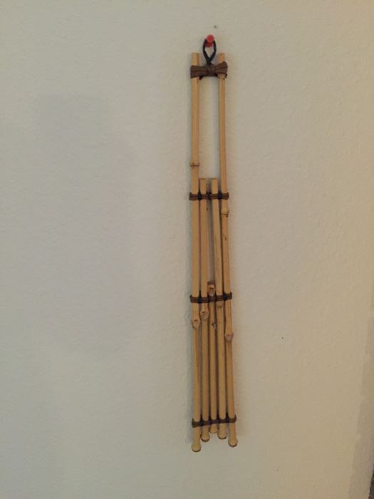 Black Pottery Signed Underneath TURKEL With Bamboo Hanging Wall Mount [Photo 9]