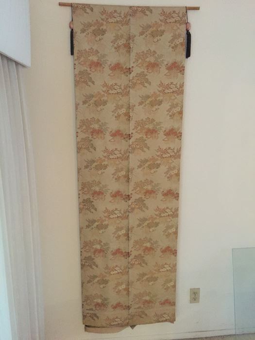 Antique Japanese Silk Brocaded Obi Festival Cart And Floral Motif Late Meiji Period Circa 1900 - Estimate $400 [Photo 6]