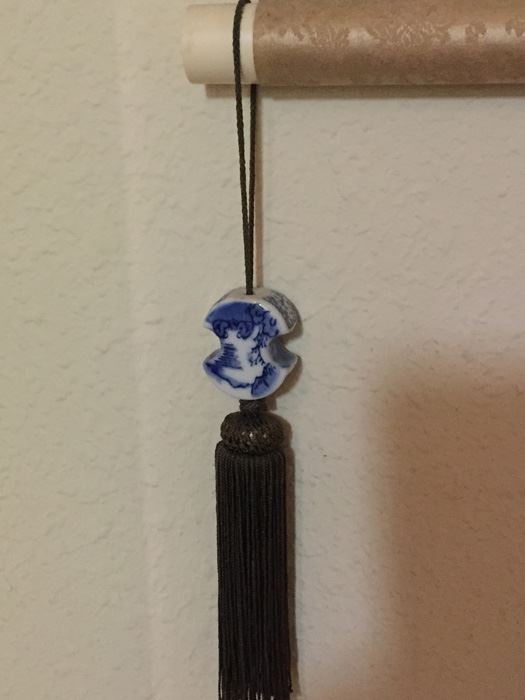 Old Japanese Kakemono Seasonal Scroll Depicting Mountains Forest And Pavillion Design Ink And Colors On Silk Late Meiji Period Circa 1920 - Estimate $350 [Photo 8]