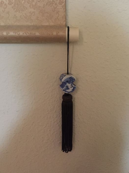 Old Japanese Kakemono Seasonal Scroll Depicting Mountains Forest And Pavillion Design Ink And Colors On Silk Late Meiji Period Circa 1920 - Estimate $350 [Photo 11]