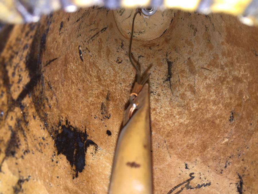 Signed Asian Pottery Bell With Metal Stand [Photo 11]