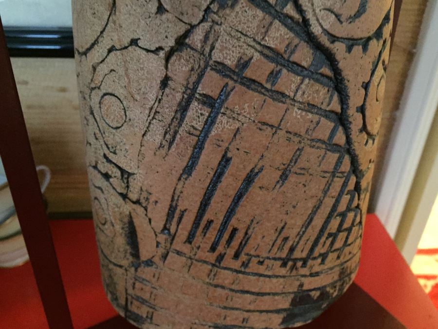 Signed Asian Pottery Bell With Metal Stand [Photo 8]