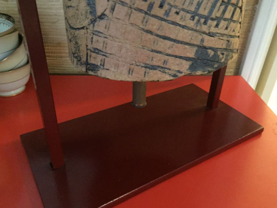 Signed Asian Pottery Bell With Metal Stand [Photo 9]