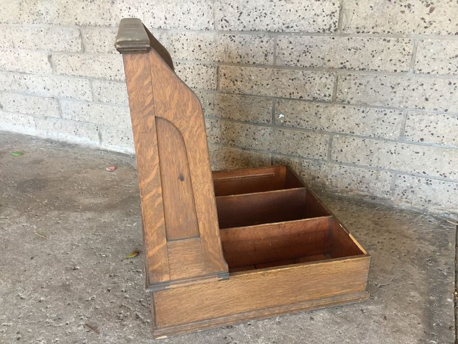 Vintage Oak Mercantile Office Organizer [Photo 9]