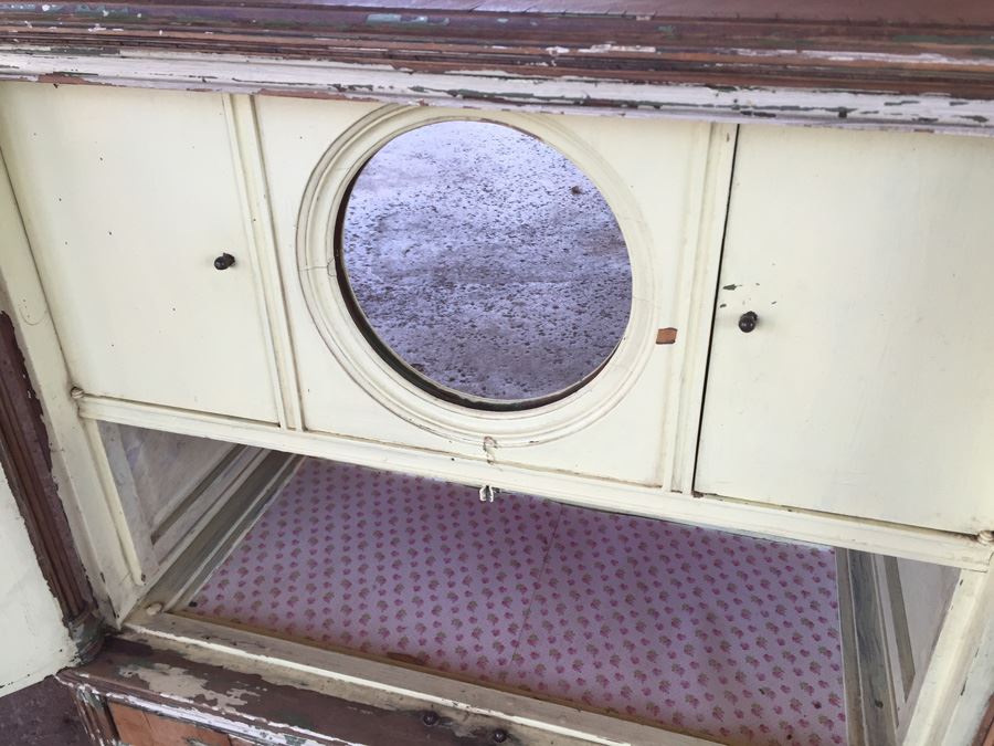 Shabby Chic Beach Cottage Cabinet Vanity With Mirror And Two Doors [Photo 8]