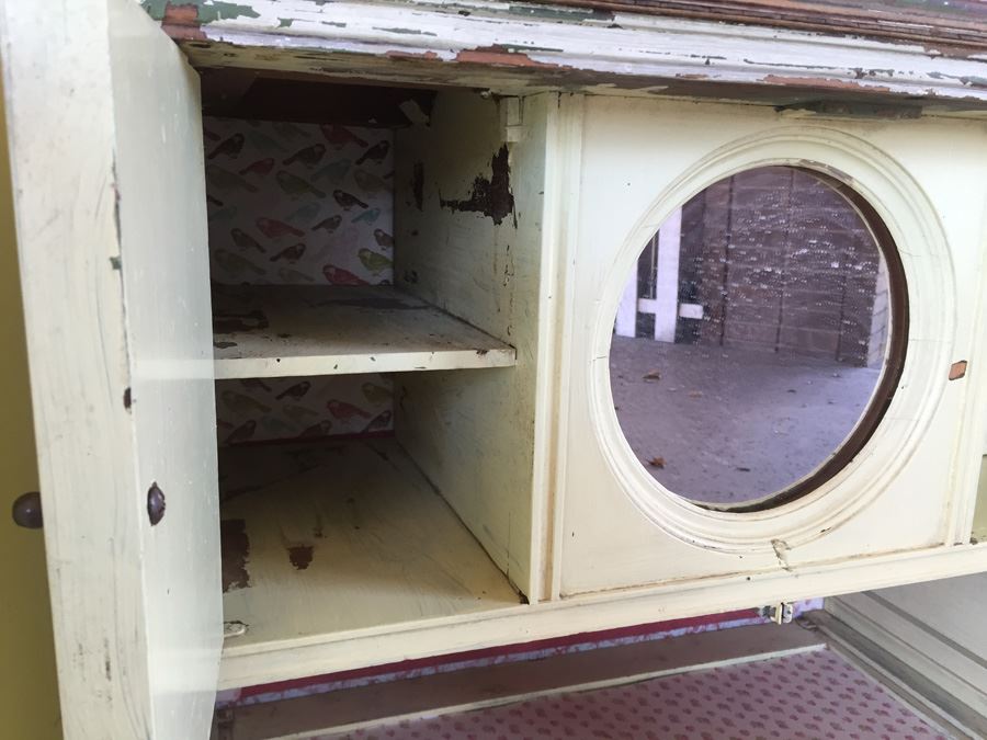 Shabby Chic Beach Cottage Cabinet Vanity With Mirror And Two Doors [Photo 12]
