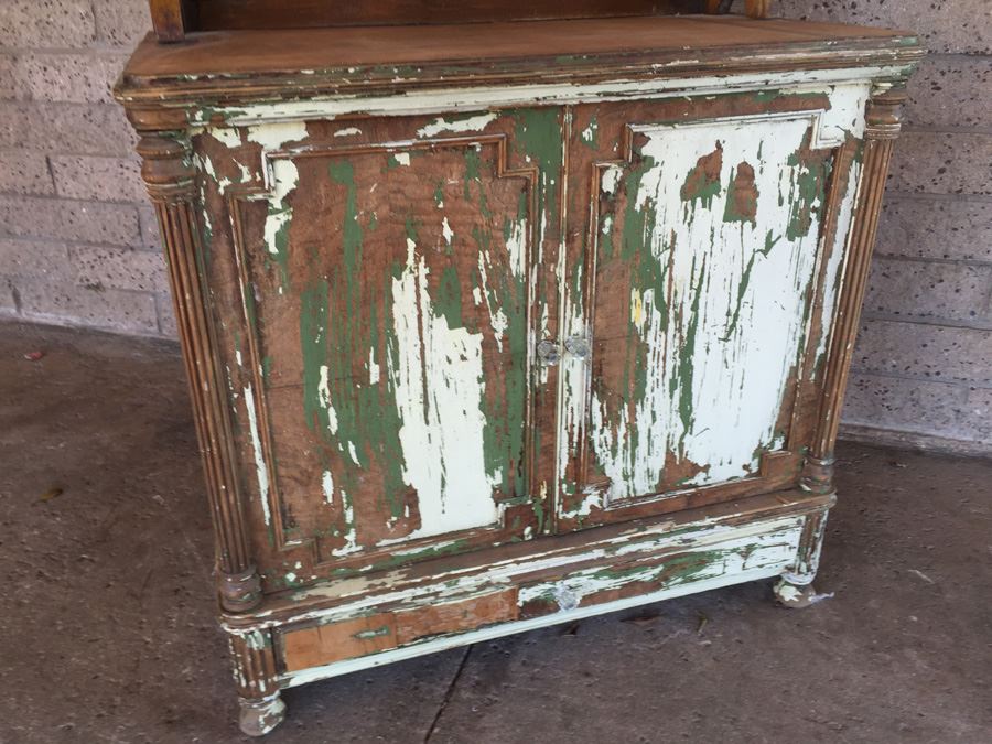 Shabby Chic Beach Cottage Cabinet Vanity With Mirror And Two Doors [Photo 5]