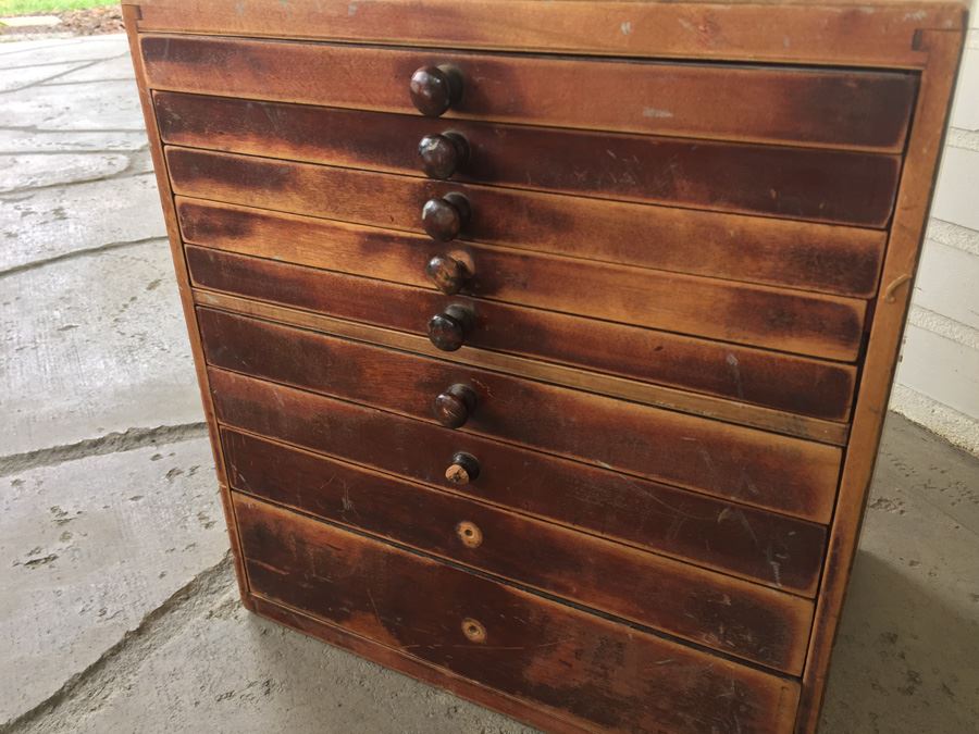Vintage Dental Cabinet With Nine Sliding Drawers From The American Cabinet Co. [Photo 4]