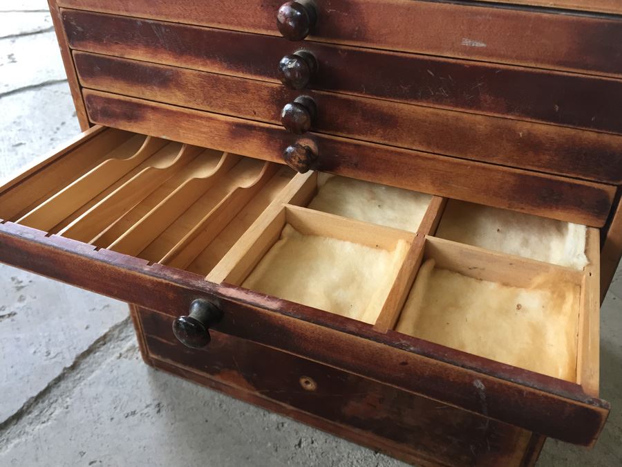 Vintage Dental Cabinet With Nine Sliding Drawers From The American Cabinet Co. [Photo 11]