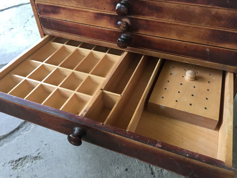 Vintage Dental Cabinet With Nine Sliding Drawers From The American Cabinet Co. [Photo 3]