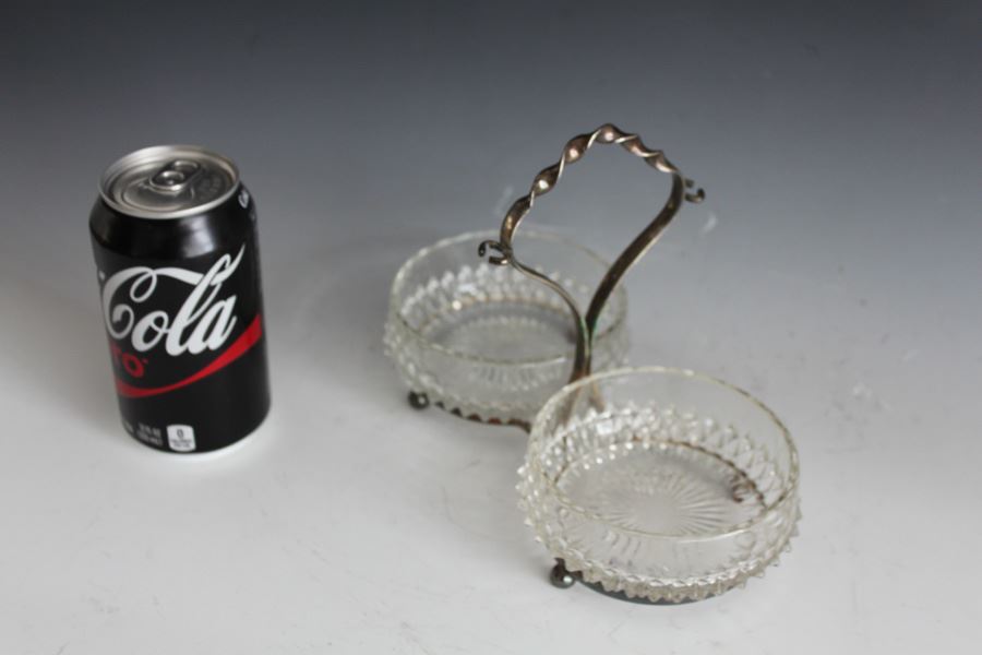 Vintage Condiment Bowls And Caddy Missing Spoons [Photo 2]