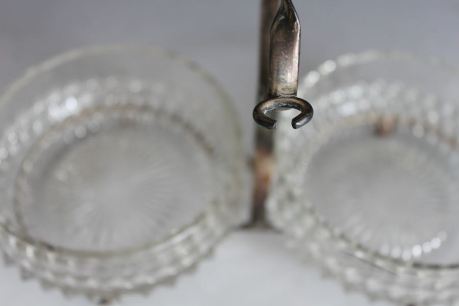 Vintage Condiment Bowls And Caddy Missing Spoons [Photo 4]