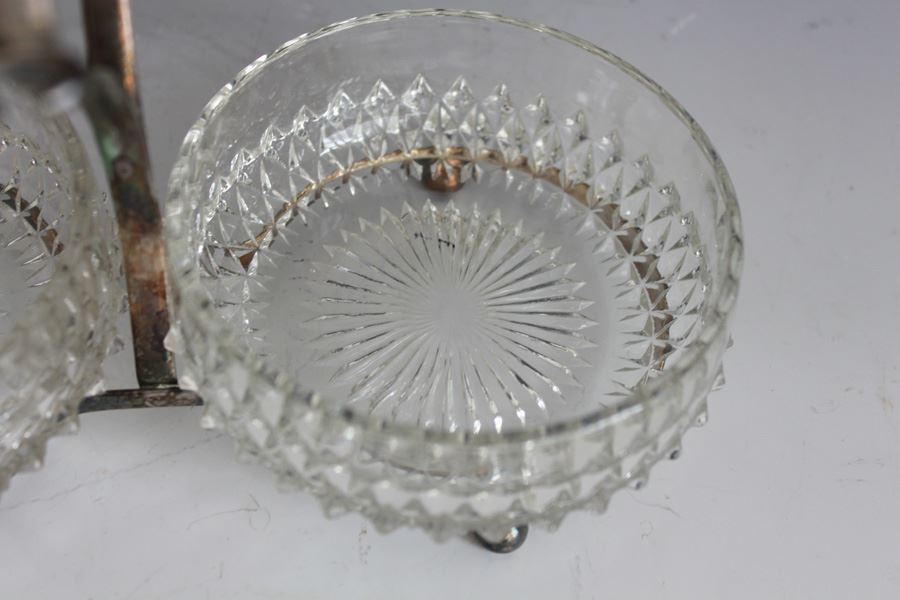 Vintage Condiment Bowls And Caddy Missing Spoons [Photo 6]