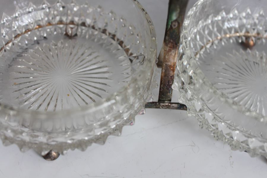 Vintage Condiment Bowls And Caddy Missing Spoons [Photo 5]