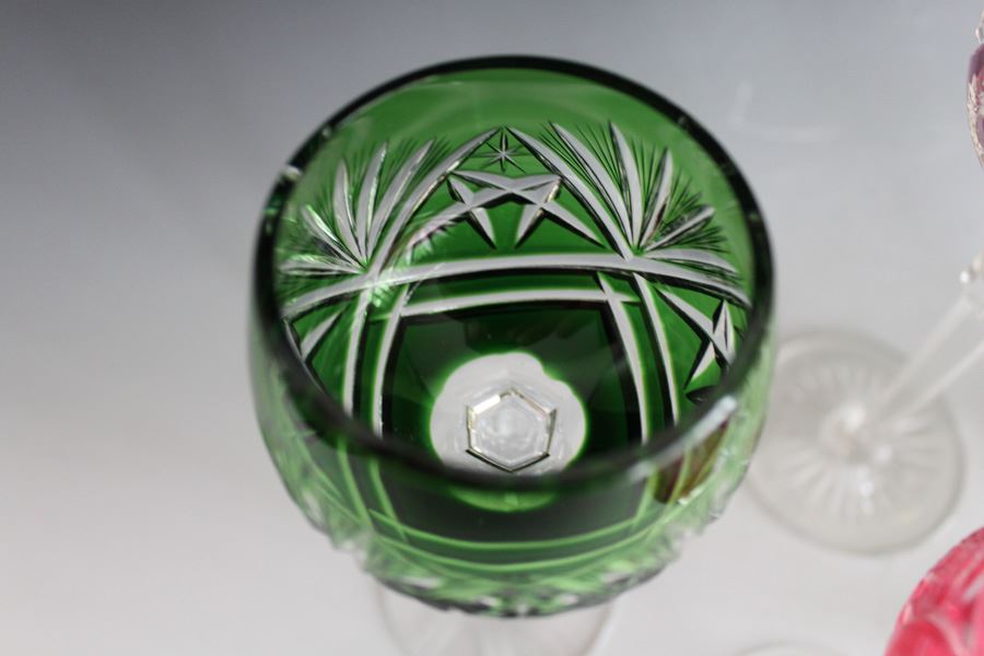 Vintage Bohemian Stemware Wine Glass Crystal Multi-Colored [Photo 5]