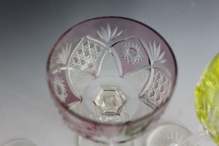 Vintage Bohemian Stemware Wine Glass Crystal Multi-Colored [Photo 6]