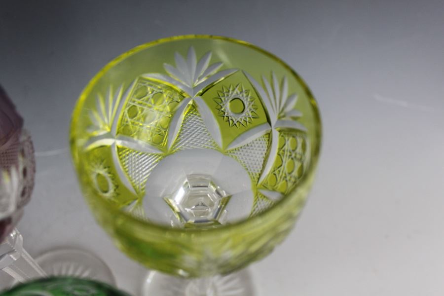 Vintage Bohemian Stemware Wine Glass Crystal Multi-Colored [Photo 7]
