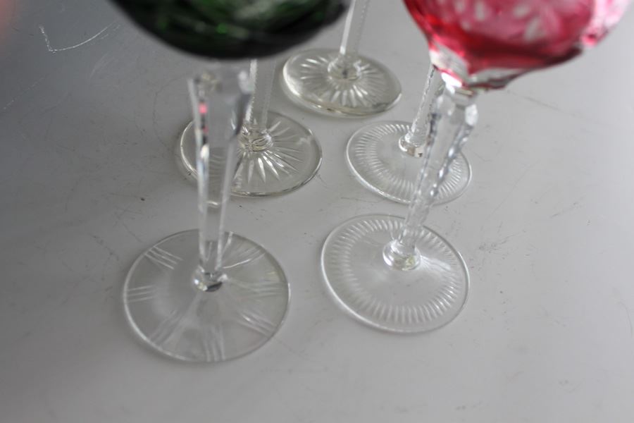Vintage Bohemian Stemware Wine Glass Crystal Multi-Colored [Photo 8]