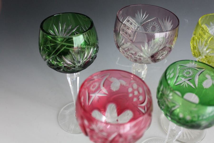 Vintage Bohemian Stemware Wine Glass Crystal Multi-Colored [Photo 4]