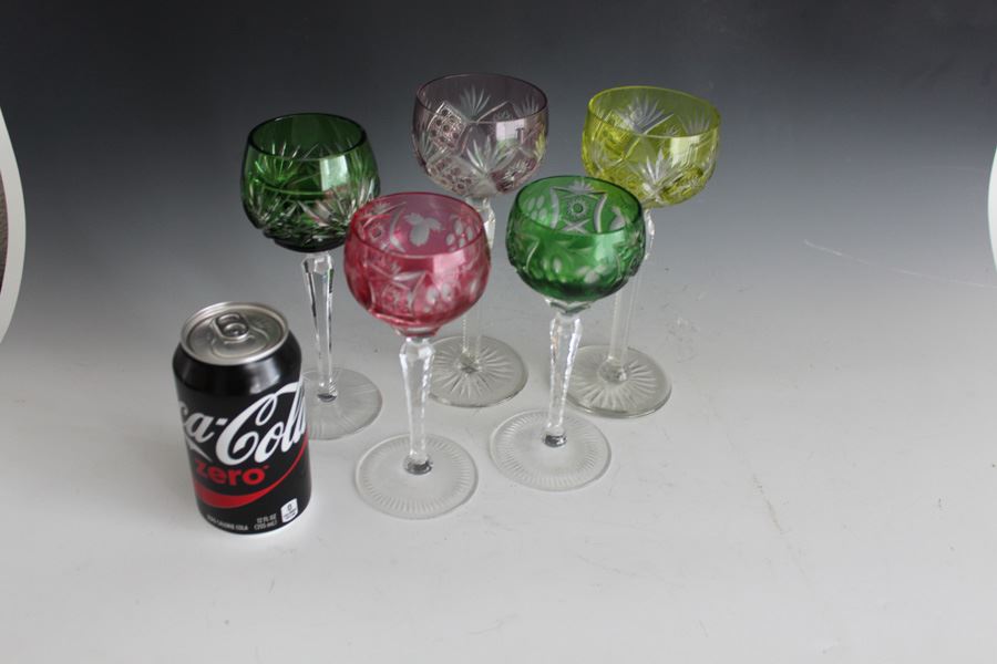 Vintage Bohemian Stemware Wine Glass Crystal Multi-Colored [Photo 3]