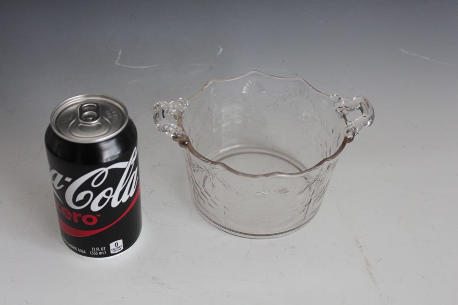 Etched Glass Bowl With Handles [Photo 1]