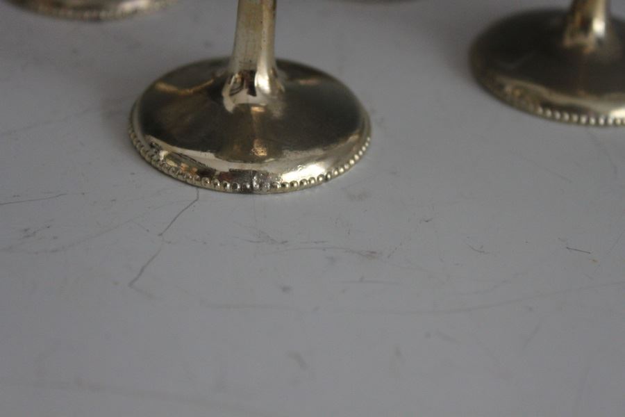 Set Of Four Metal And Glass Stemware Glasses [Photo 4]