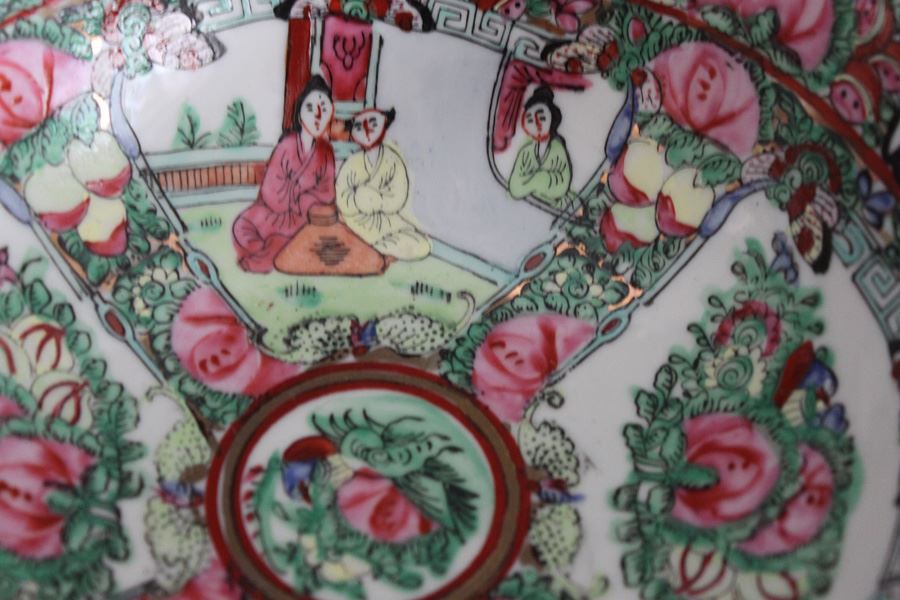 Signed Chinese Bowl With Wooden Stand [Photo 2]