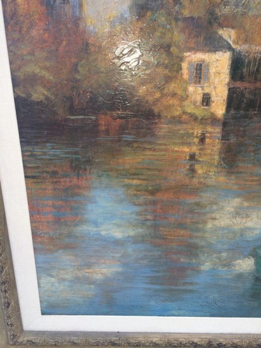 Large Framed Decorative River Landscape Scene [Photo 6]