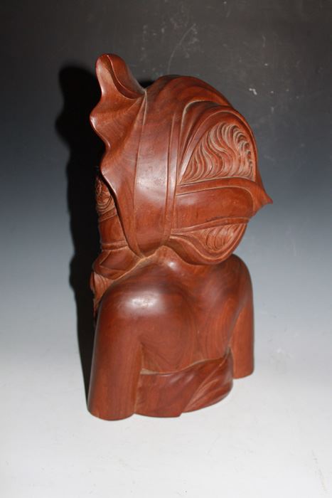 Vintage Klungkung Bali Detailed Teak Wood Carving Of Woman [Photo 4]