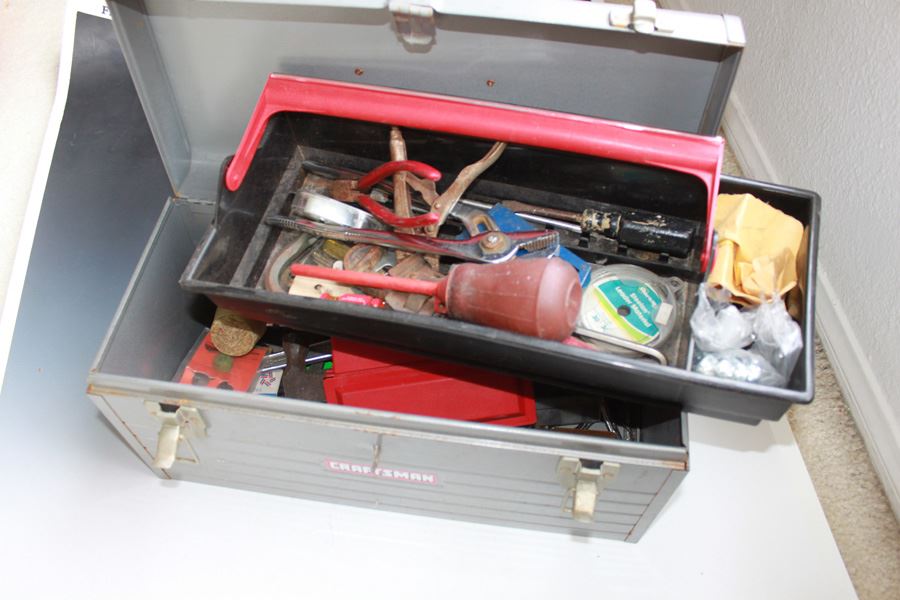 Vintage Metal CRAFTSMAN Toolbox With Tools [Photo 2]