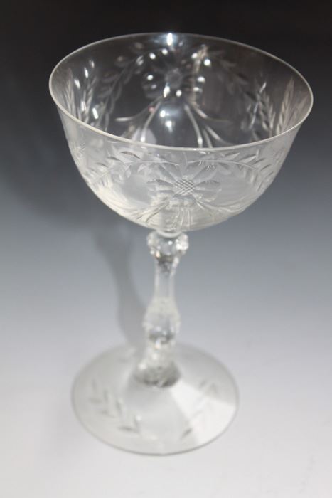 Set Of 10 Etched Stemware Glasses [Photo 3]