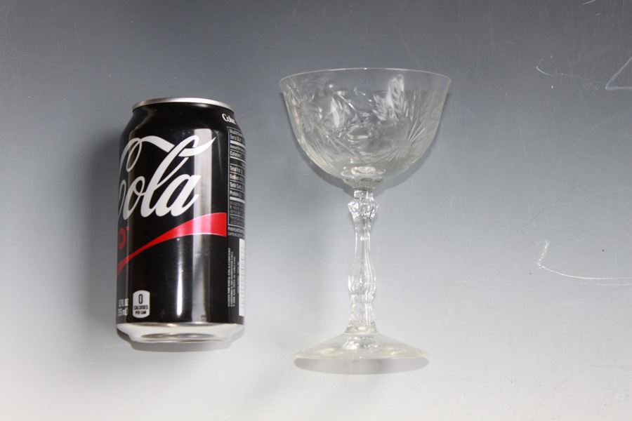 Set Of 10 Etched Stemware Glasses [Photo 2]