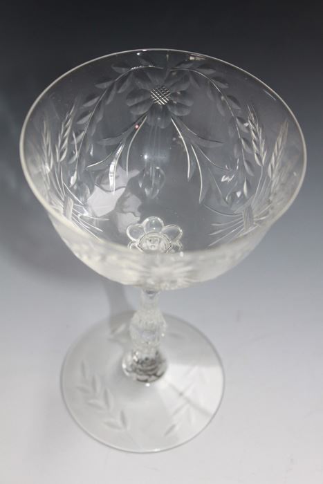 Set Of 10 Etched Stemware Glasses [Photo 7]