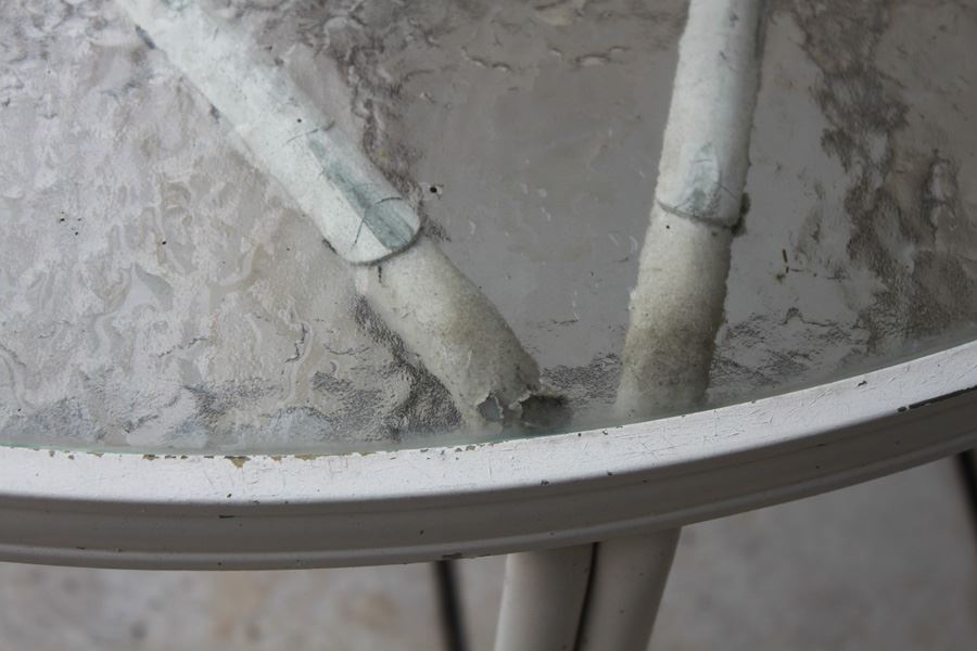 Outdoor Metal Patio Table With Glass Top [Photo 3]