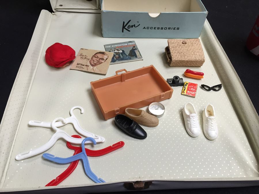 1961 Ken Barbie Doll In Original Case With Accessories Records Clothes [Photo 3]