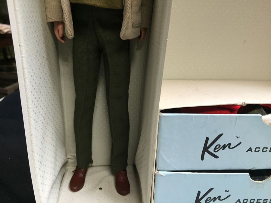 1961 Ken Barbie Doll In Original Case With Accessories Records Clothes [Photo 11]