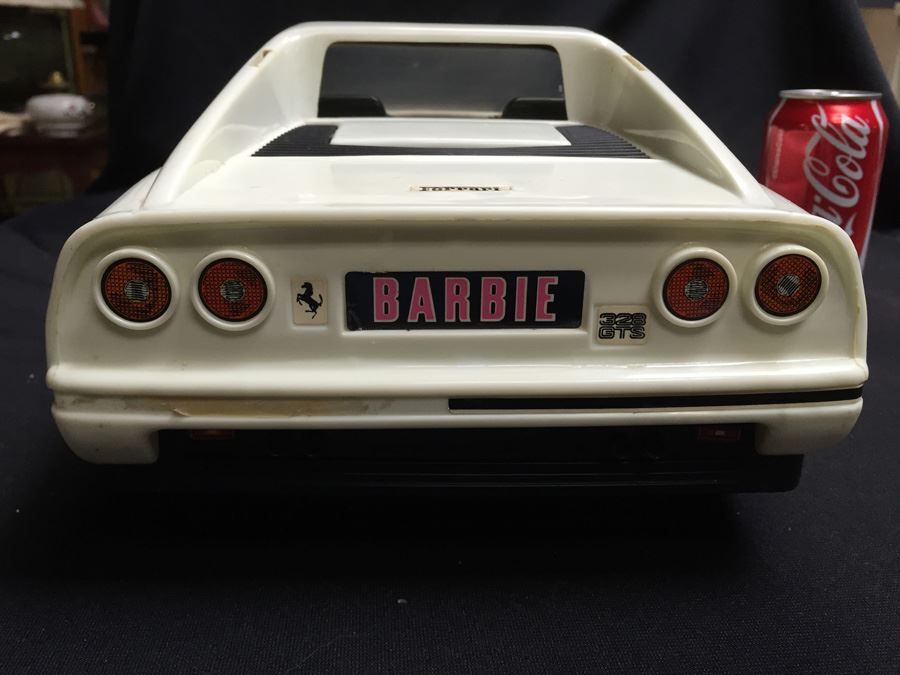 Vintage Pink Barbie Car Austin Healey (Steering Wheel Needs Repair) And 22' White Ferrari Car [Photo 17]