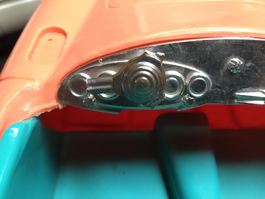 Vintage Pink Barbie Car Austin Healey (Steering Wheel Needs Repair) And 22' White Ferrari Car [Photo 5]