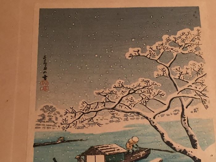 Shotei Japanese Woodblock Titled 'Sumida By Snow' [Photo 8]